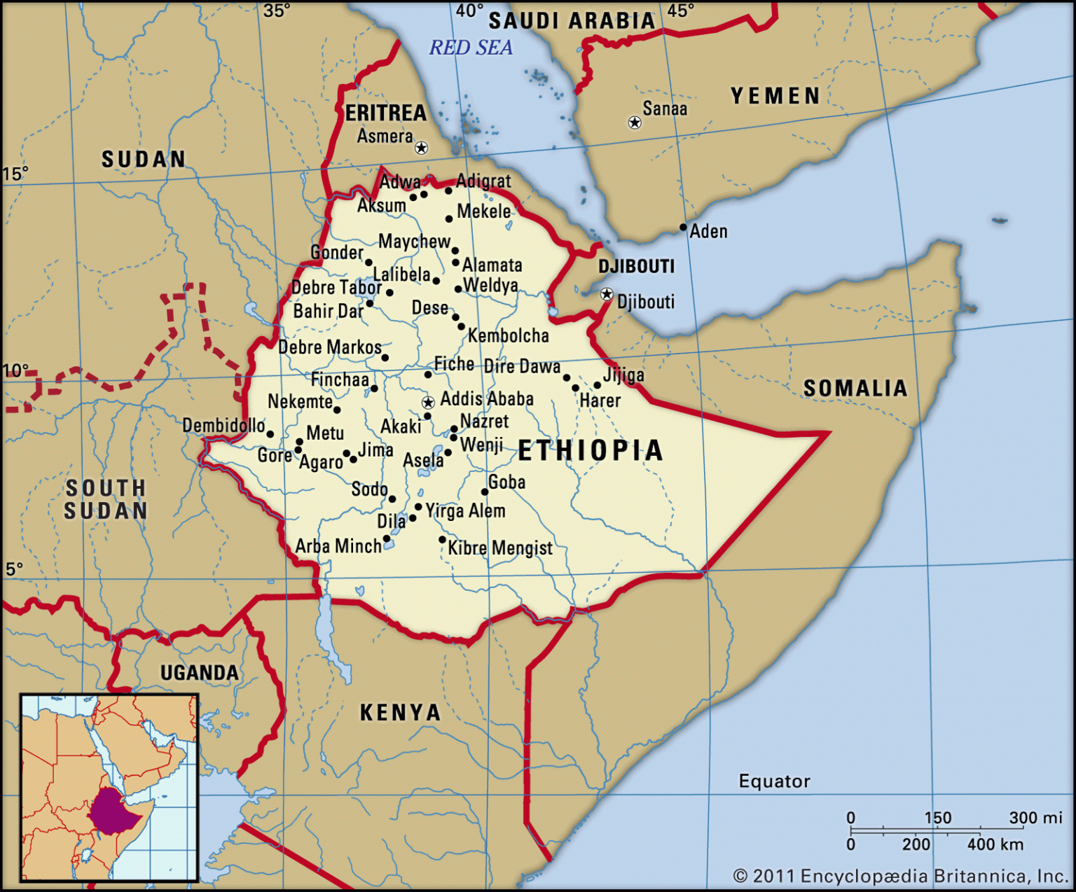 Ethiopia Tigray Conflict UPSC Notes   Ethiopia Map Boundaries Cities Locator 1536x1274 