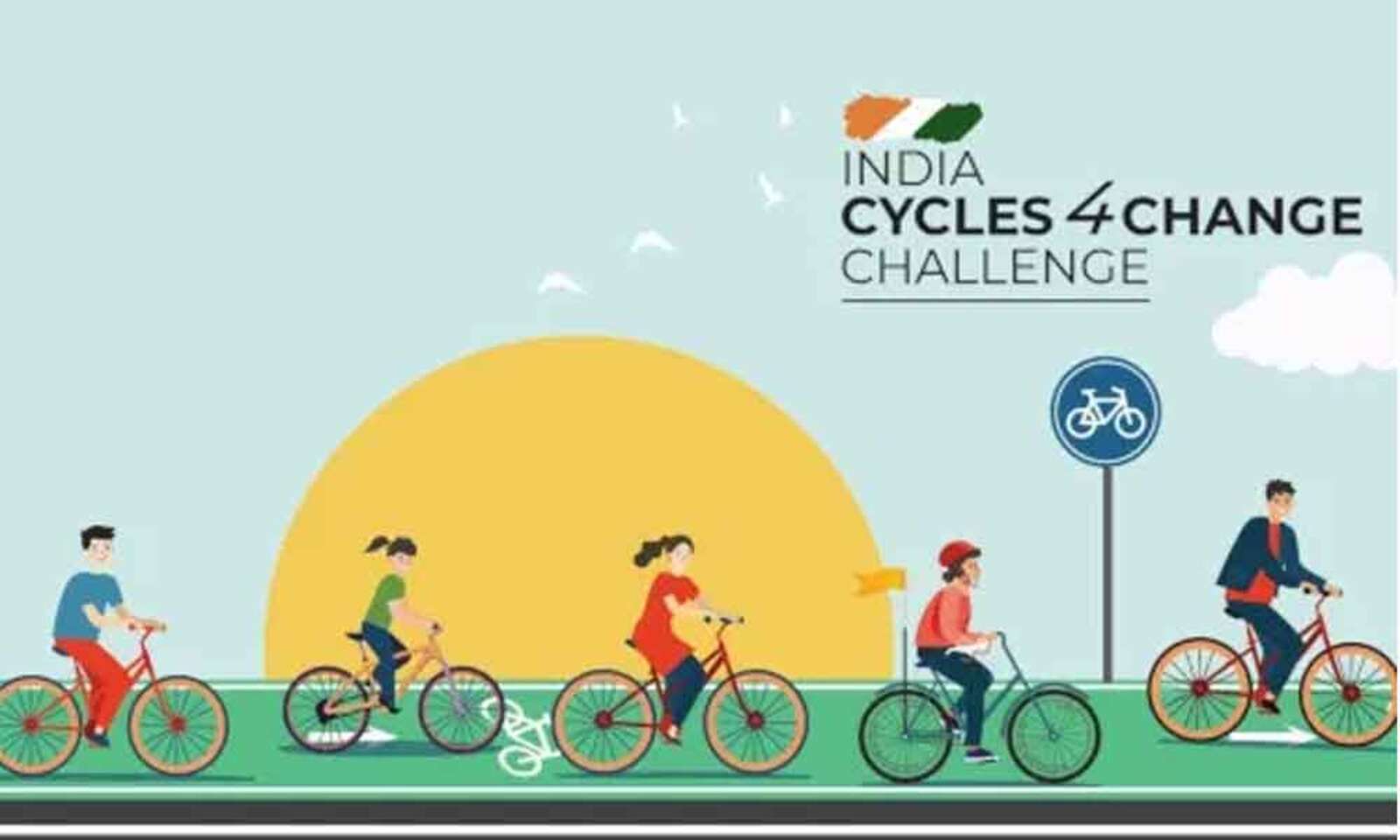 4 change. Challenge change. Indian Cycles to School PNG.